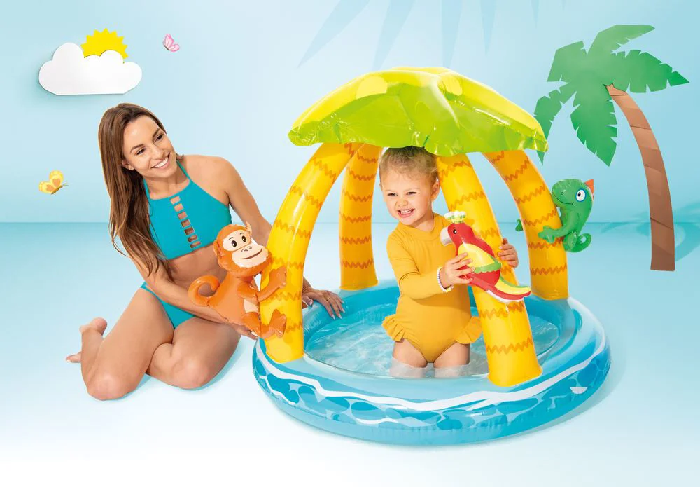 Piscina gonflabila pentru copii Intex Palmieri Tropicali, 102 x 86 cm foto