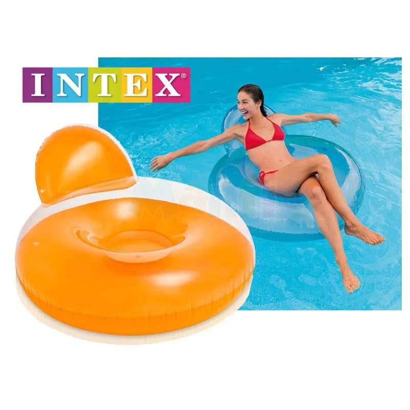 Надувной круг-шезлонг для плавания Intex, 137х122 см