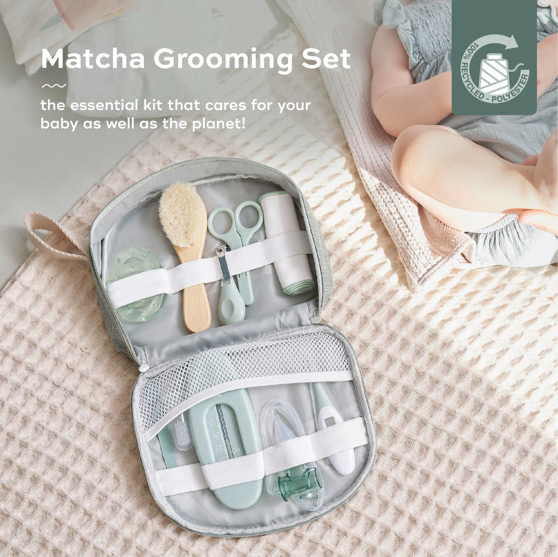 Набор для ухода за ребенком Babymoov Grooming Set Matcha, 9 эл. foto