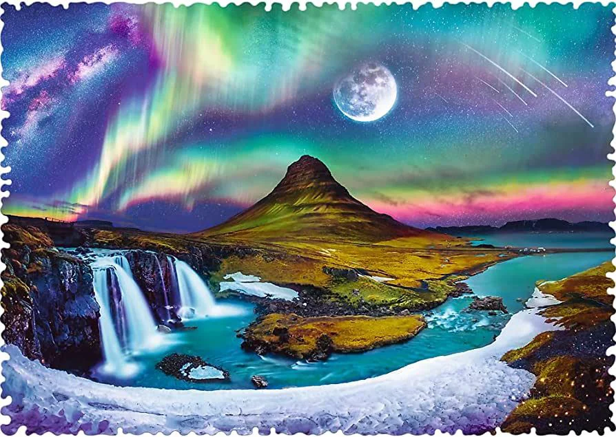 Puzzle Trefl Aurora over Iceland, 600 piese foto
