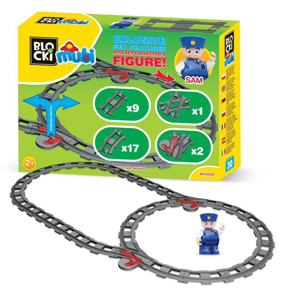 Set de constructie Blocki Mubi Cale ferata, 30 el.