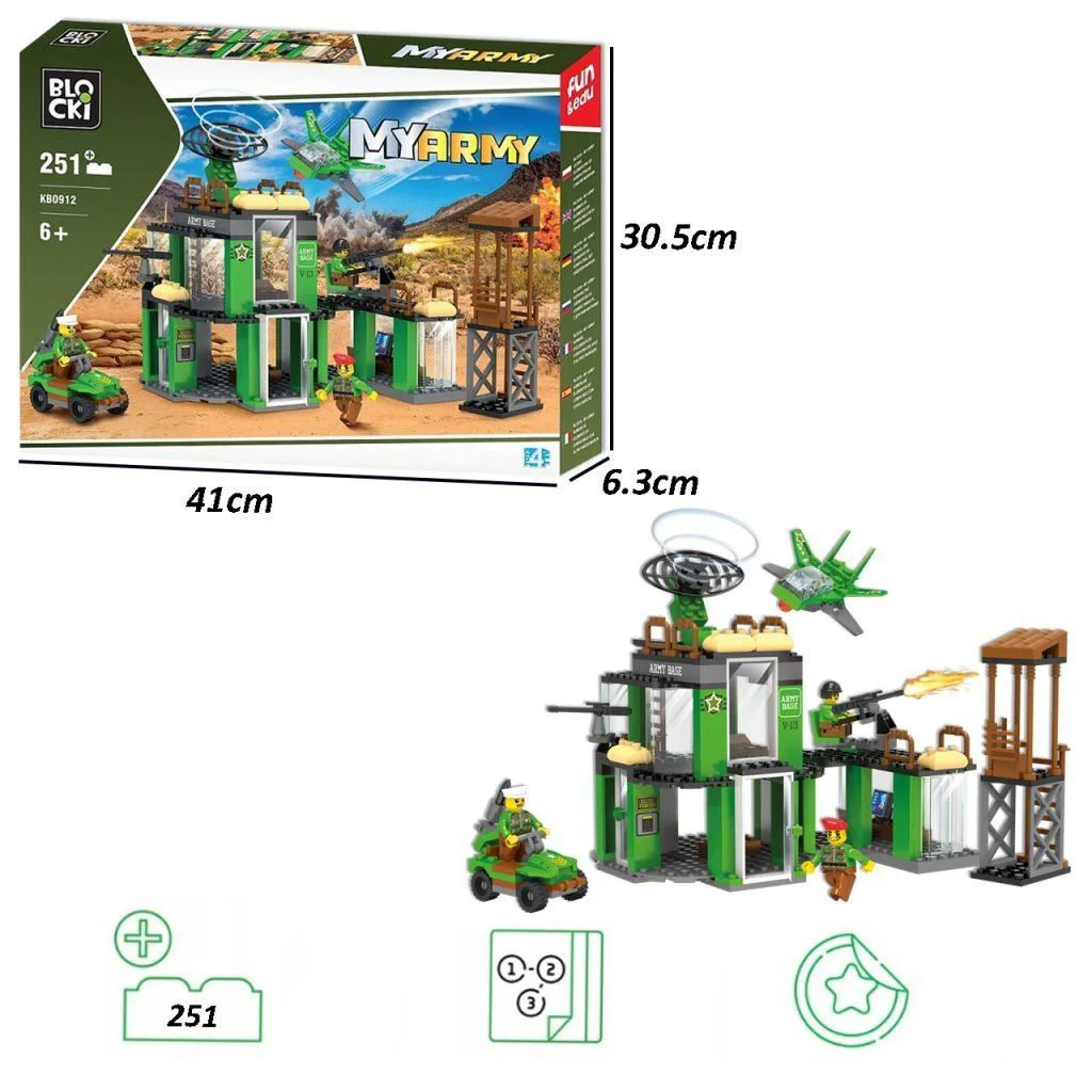 Set de constructie Blocki Baza militara, 251 el.