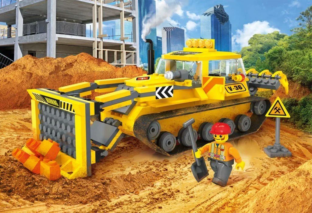 Set de constructie Blocki Buldozer, 250 el.