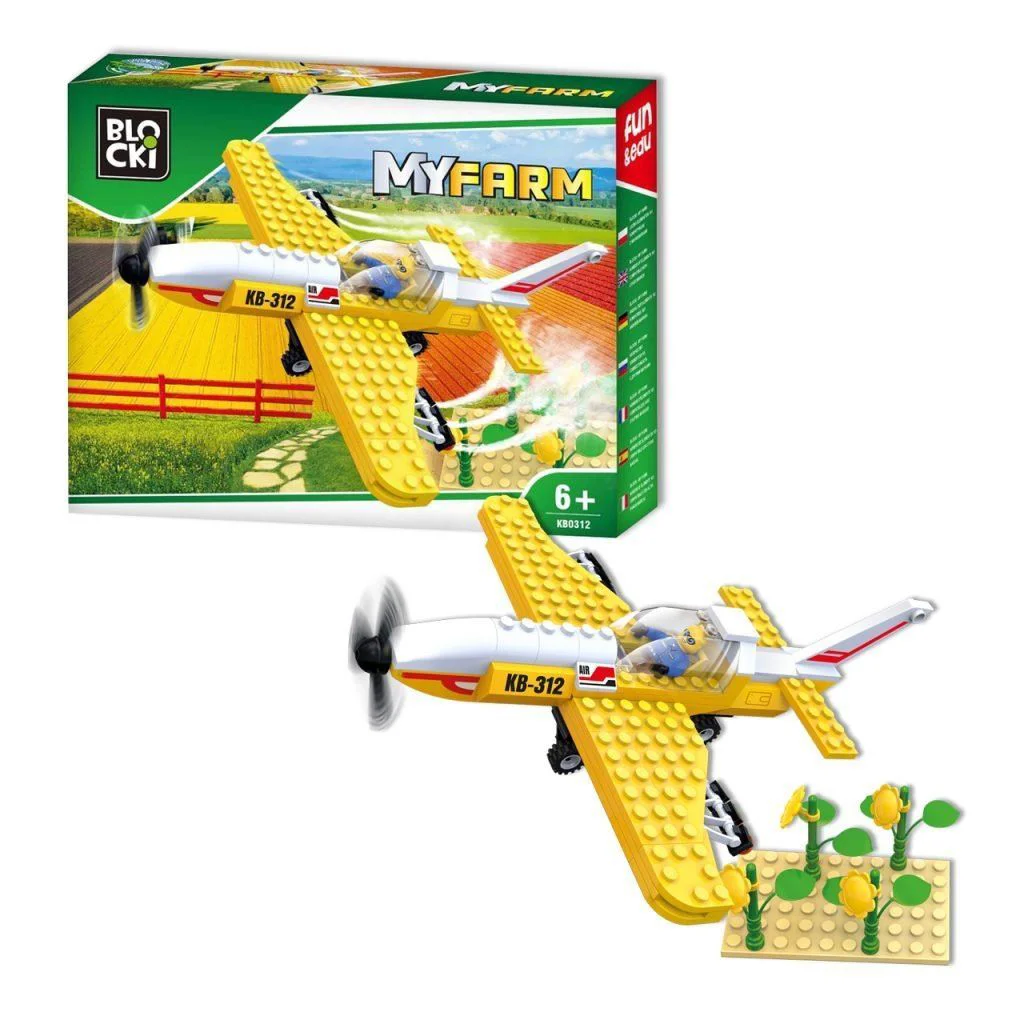 Set de constructie Blocki Avionul fermierului, 146 el.