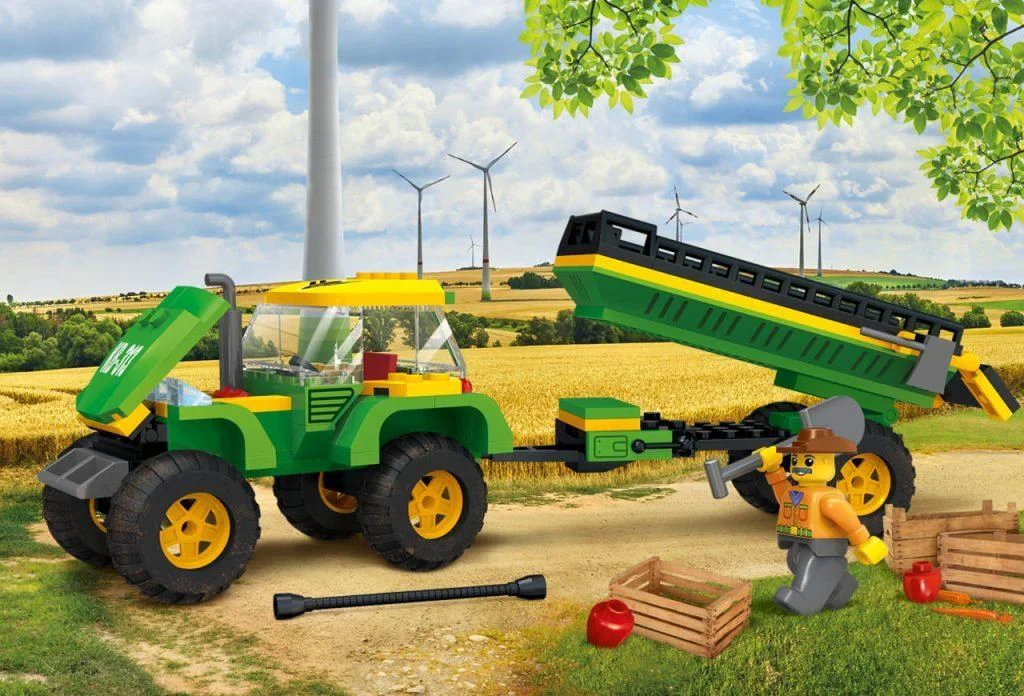 Set de constructie Blocki Tractor cu remorca, 164 el.