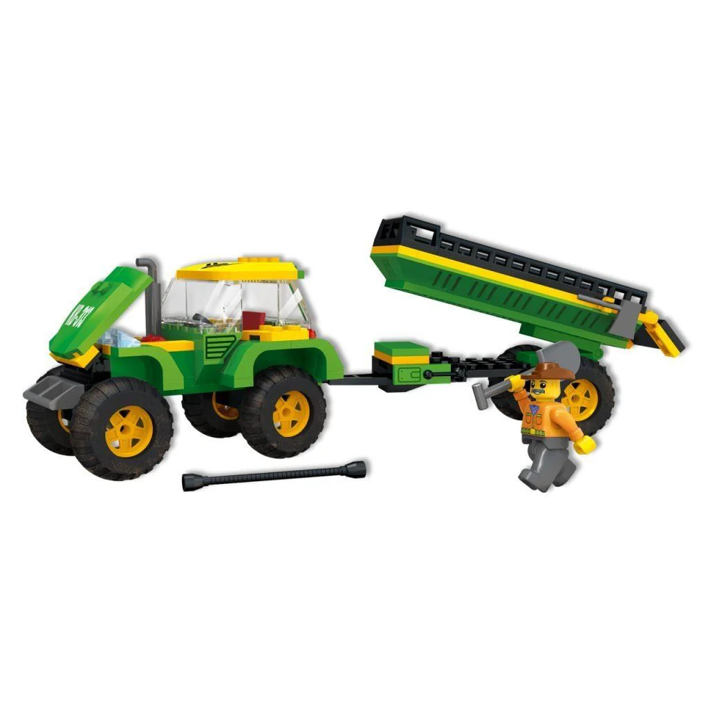 Set de constructie Blocki Tractor cu remorca, 164 el.