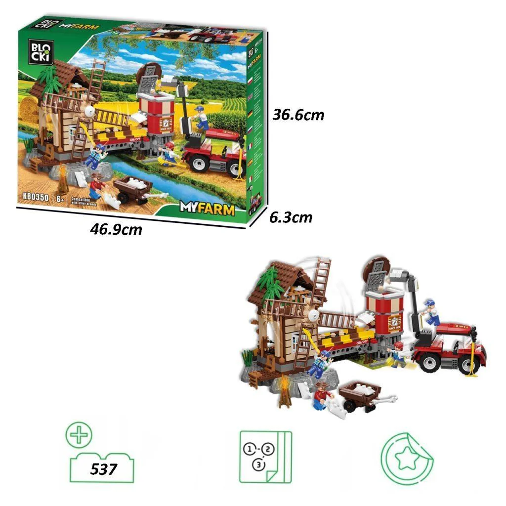 Set de constructie Blocki MyFarm Moara de vant