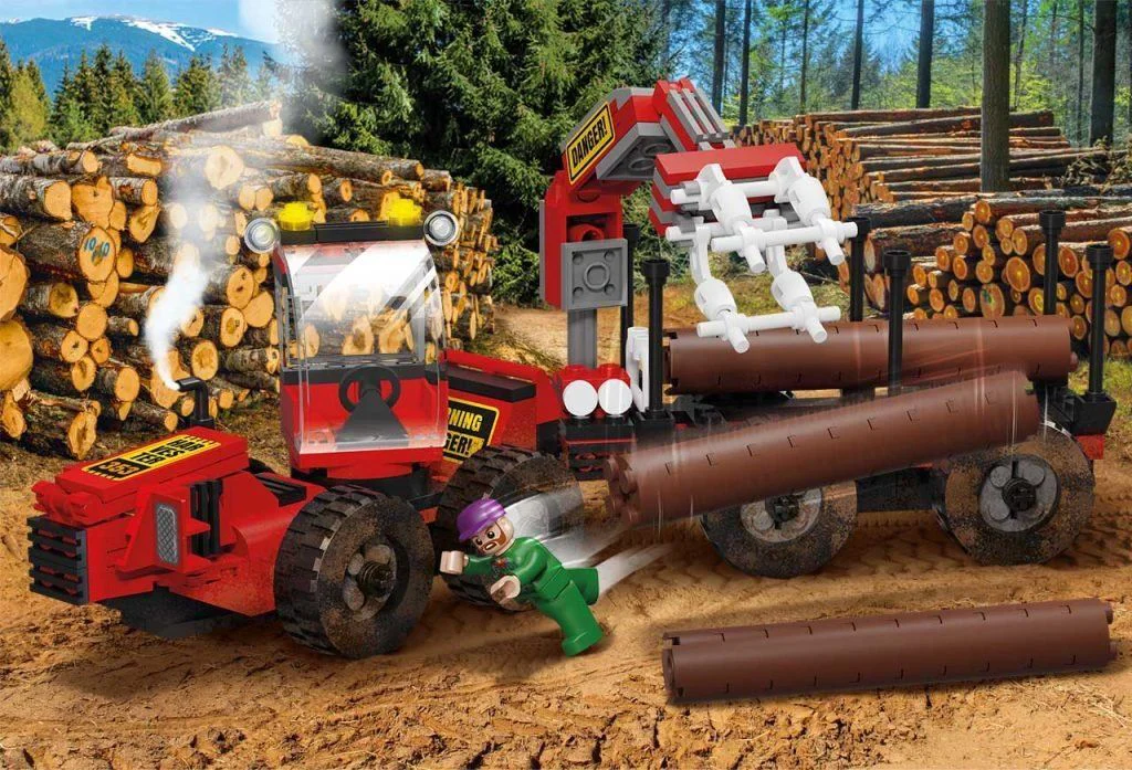 Set de constructie Blocki MyFarm Camion Forestier