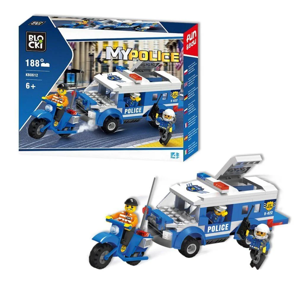 Set de constructie Blocki MyPolice Brigada de politie, 188 el.