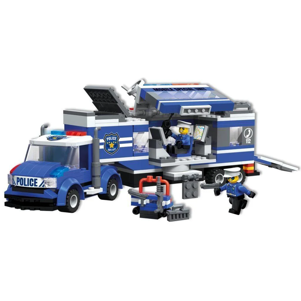 Set de constructie Blocki Sectie mobila de politie, 332 el.