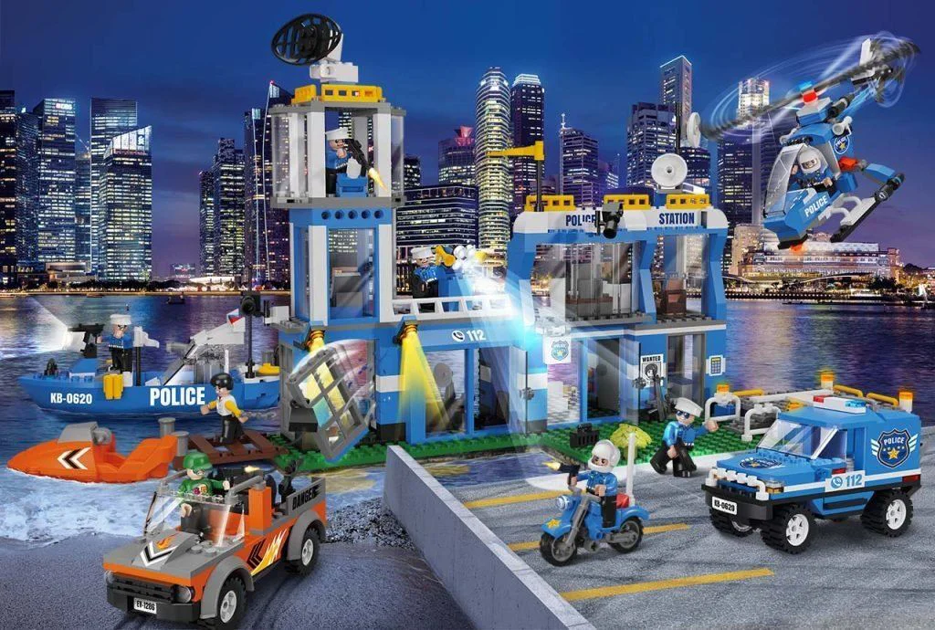 Set de constructie Blocki Sector general de politie, 917 el. foto
