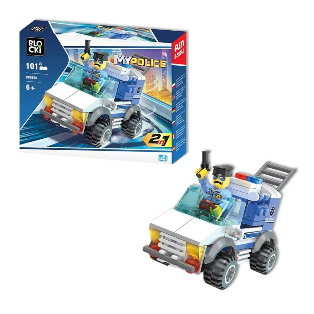 Set de constructie 2 in 1 Blocki Masina de politie, 101 el.