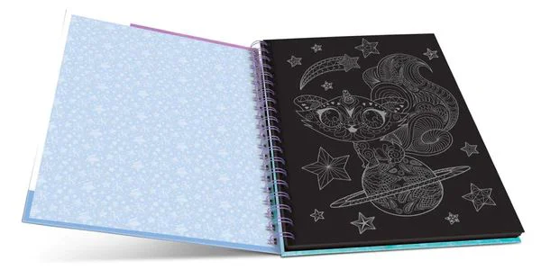 Carte de colorat Nebulous Stars cu pagini negre, Isadora foto