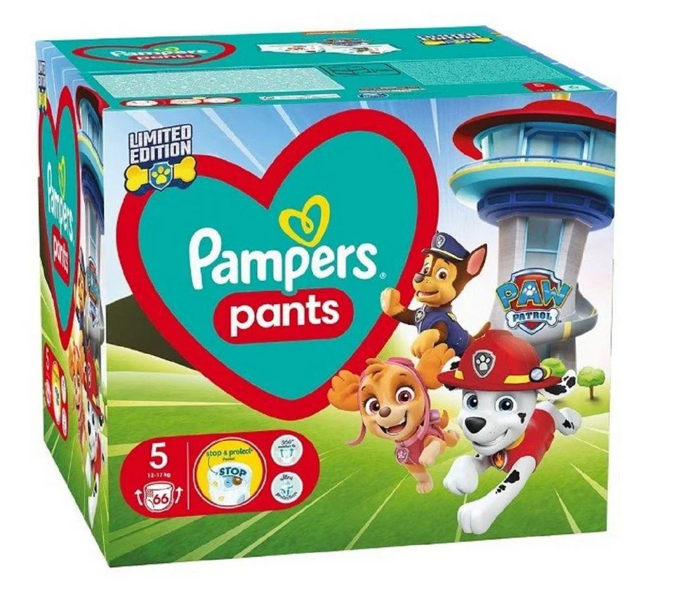 Chilotei Pampers Pants Paw Patrol 5 (12-17 kg), 66 buc.