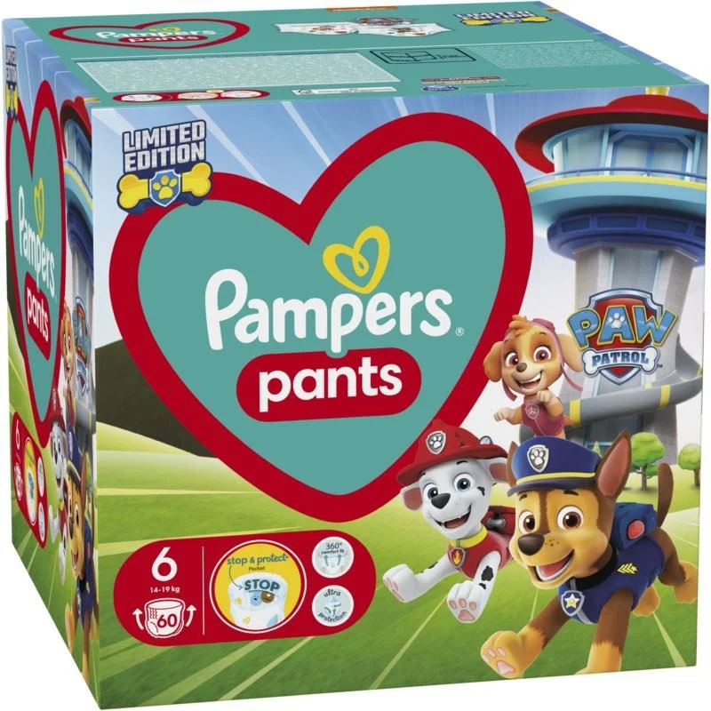 Chilotei Pampers Pants Paw Patrol 6 (14-19 kg), 60 buc. foto