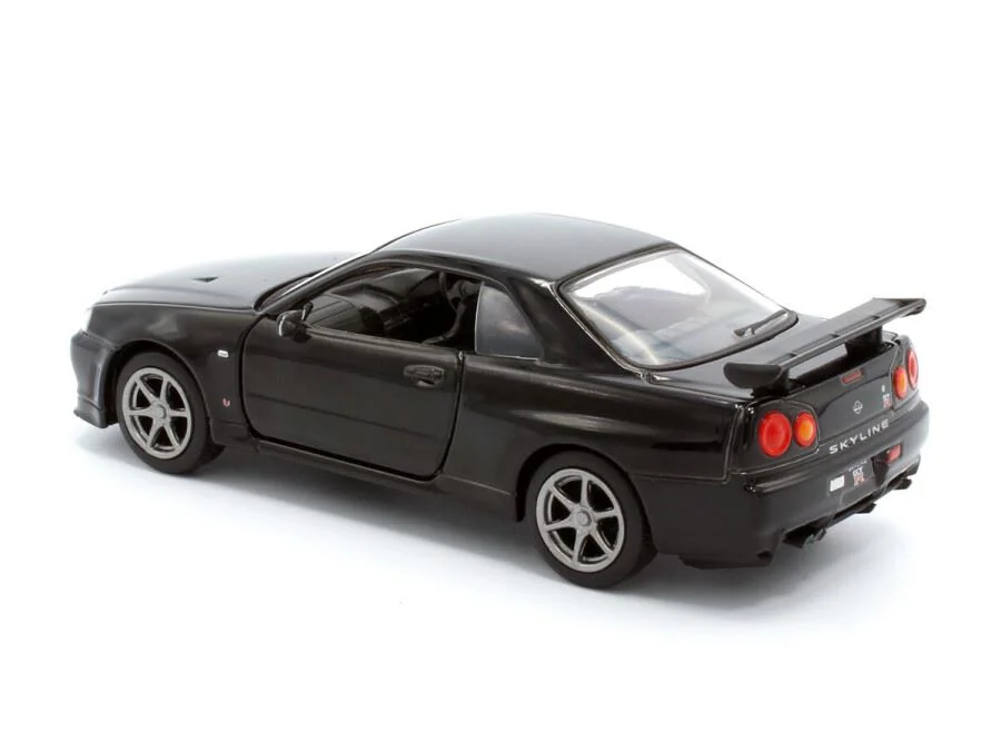 Модель автомобиля Nissan GT-R34 V-Spec II, 1:36, Черный Механизм обратного хода, синхрон foto