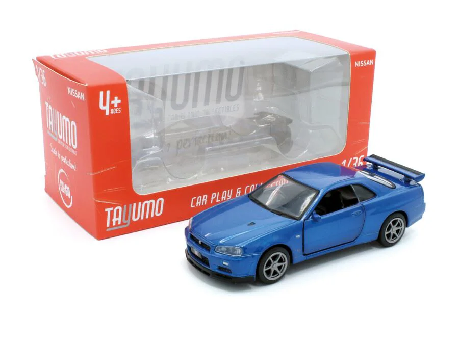 Macheta auto Nissan GT-R34 V-Spec II,  1:36, Blue foto