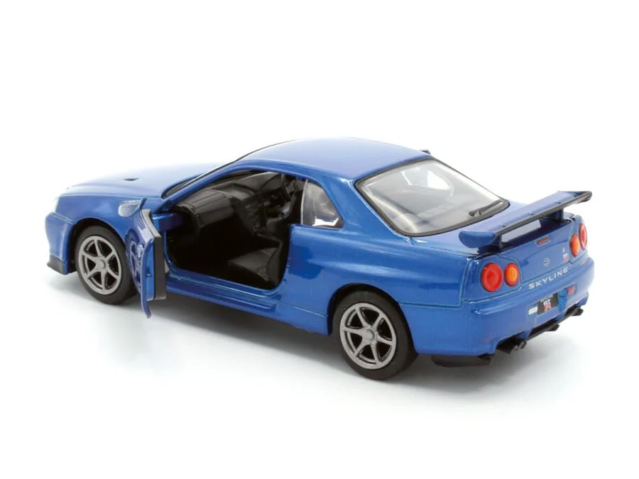 Модель автомобиля Nissan GT-R34 V-Spec II, 1:36, Синий Механизм обратного хода, синхрон foto