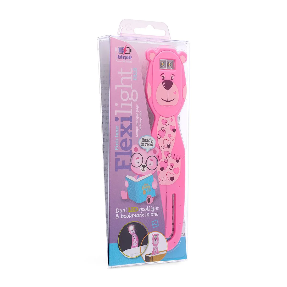 Lanterna- Semn de carte flexibil Flexilight Rechargeable USB, Ursulet Roz foto
