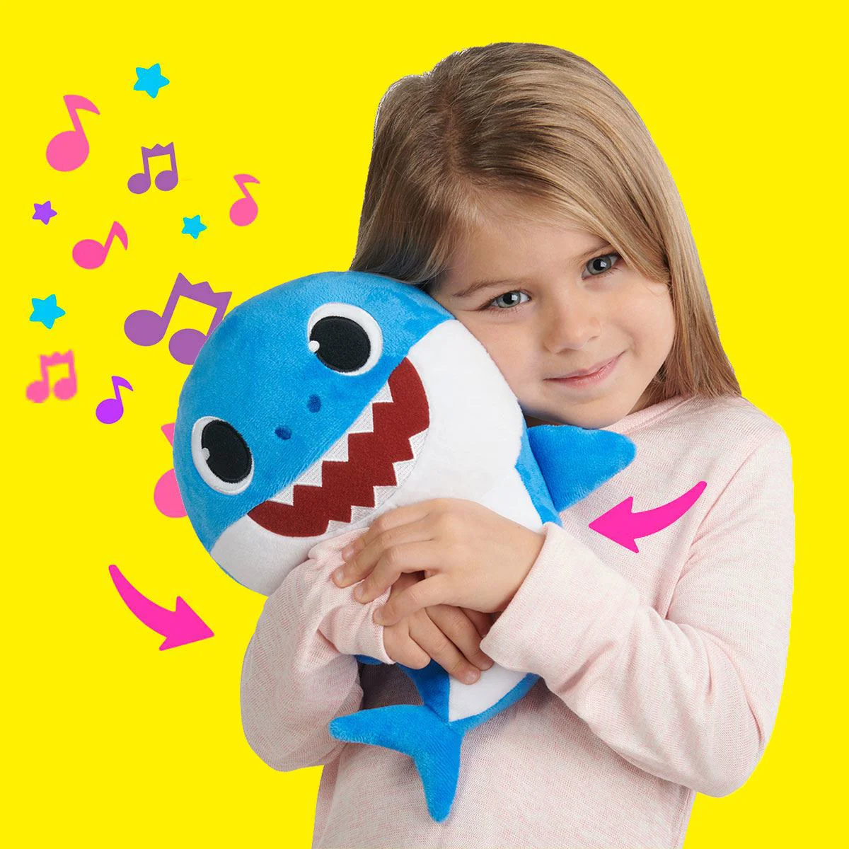 Jucarie de plus muzicala Baby Shark Tata Bebelusului Rechin, 30cm foto
