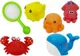 Set pentru baie LeanToys cu plasa si figurine animale marine foto