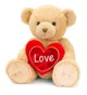 Jucarie de plus Keel Toys Ursulet Snuggles brun cu inima, 30 cm foto