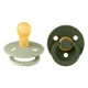 Set 2 suzete rotunde din latex BIBS Colour Sage/Hunter Green (0-6 luni)