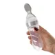 Lingurita cu rezervor pentru bebelusi BabyJem Squeeze Gri cu capac protectie, 90 ml