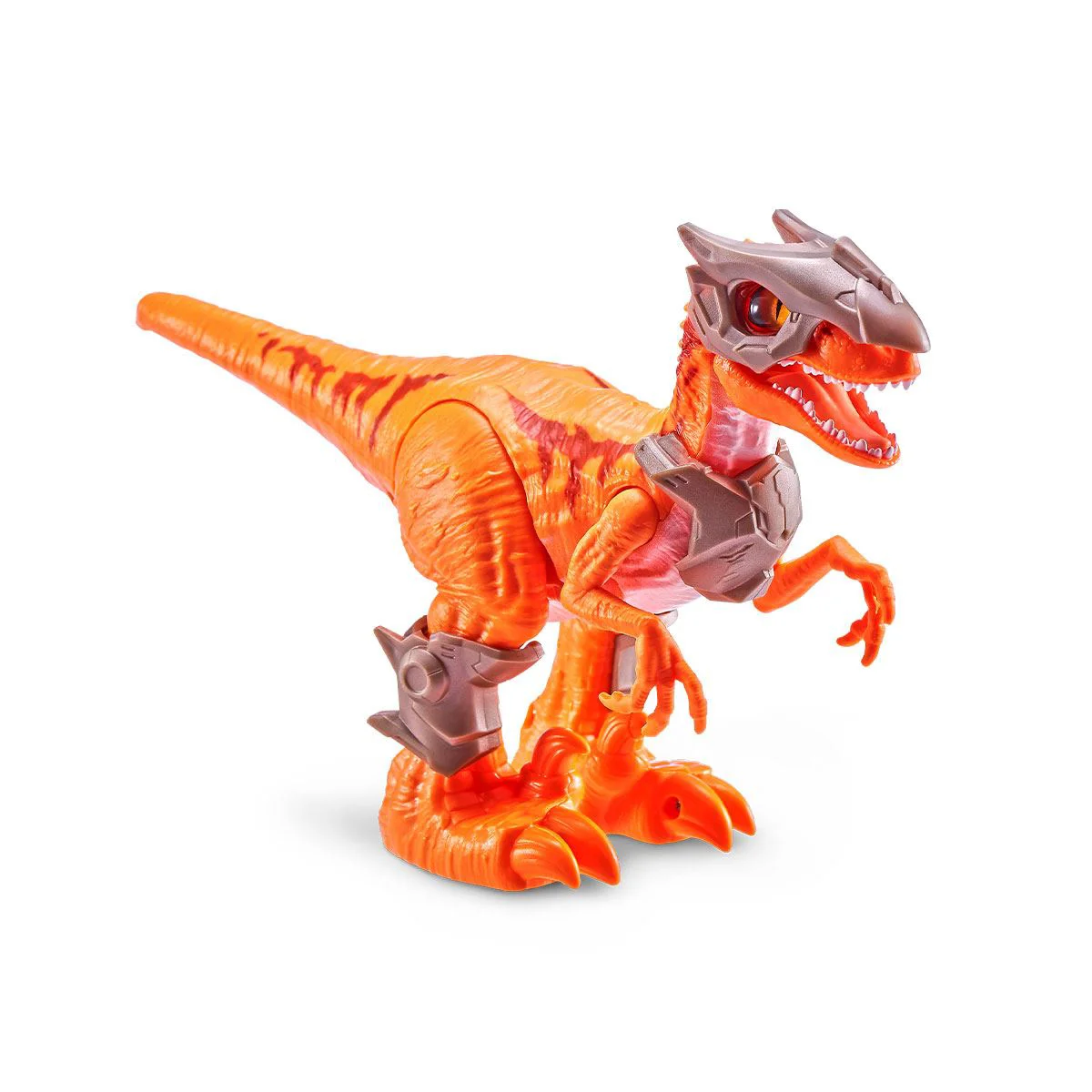 Jucarie interactiva Robo Alive Zuru Dinozaur Velociraptor luptator Orange foto