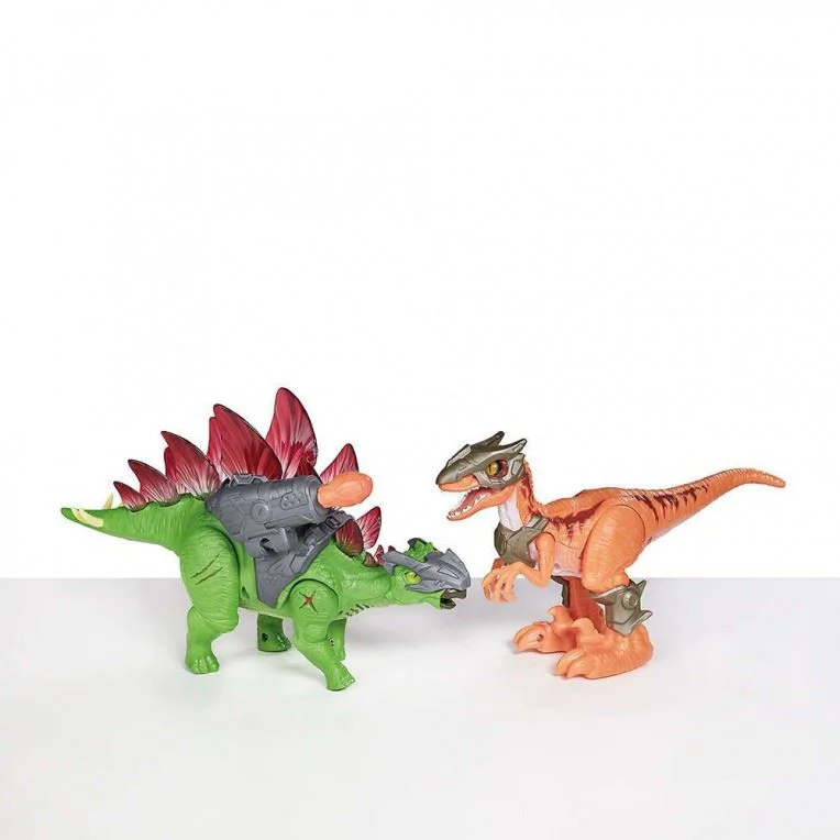 Jucarie interactiva Robo Alive Zuru Dinozaur Velociraptor luptator Orange foto