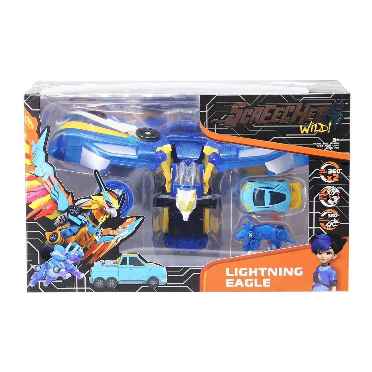 Set masina-transformer Screechers Wild! S4 L3S Lightning Eagle Premium