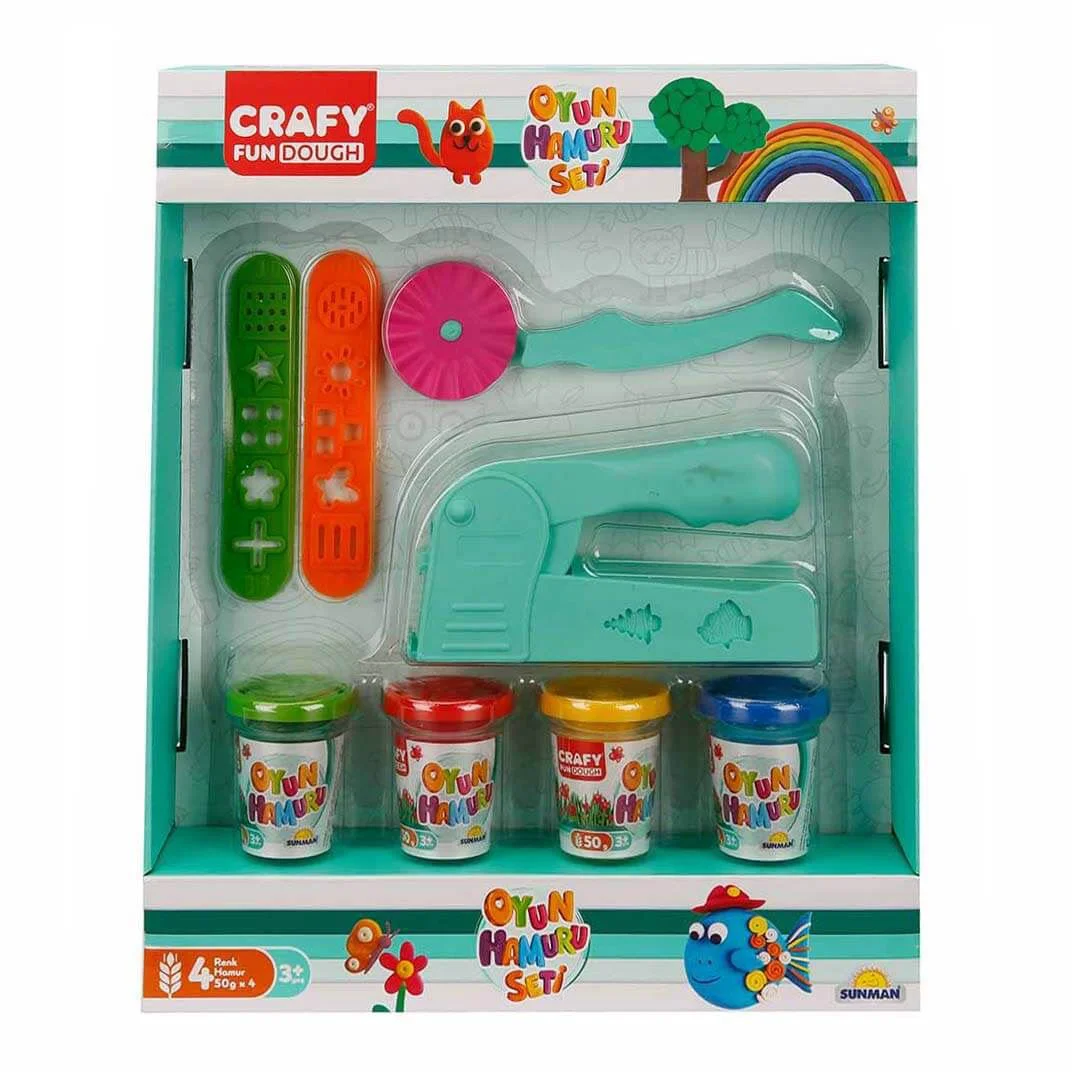 Set pasta de modelat cu unelte si accesorii Crafy Dough