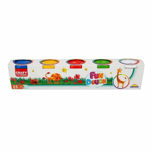 Set pasta de modelat Crafy Dough, 5 culori