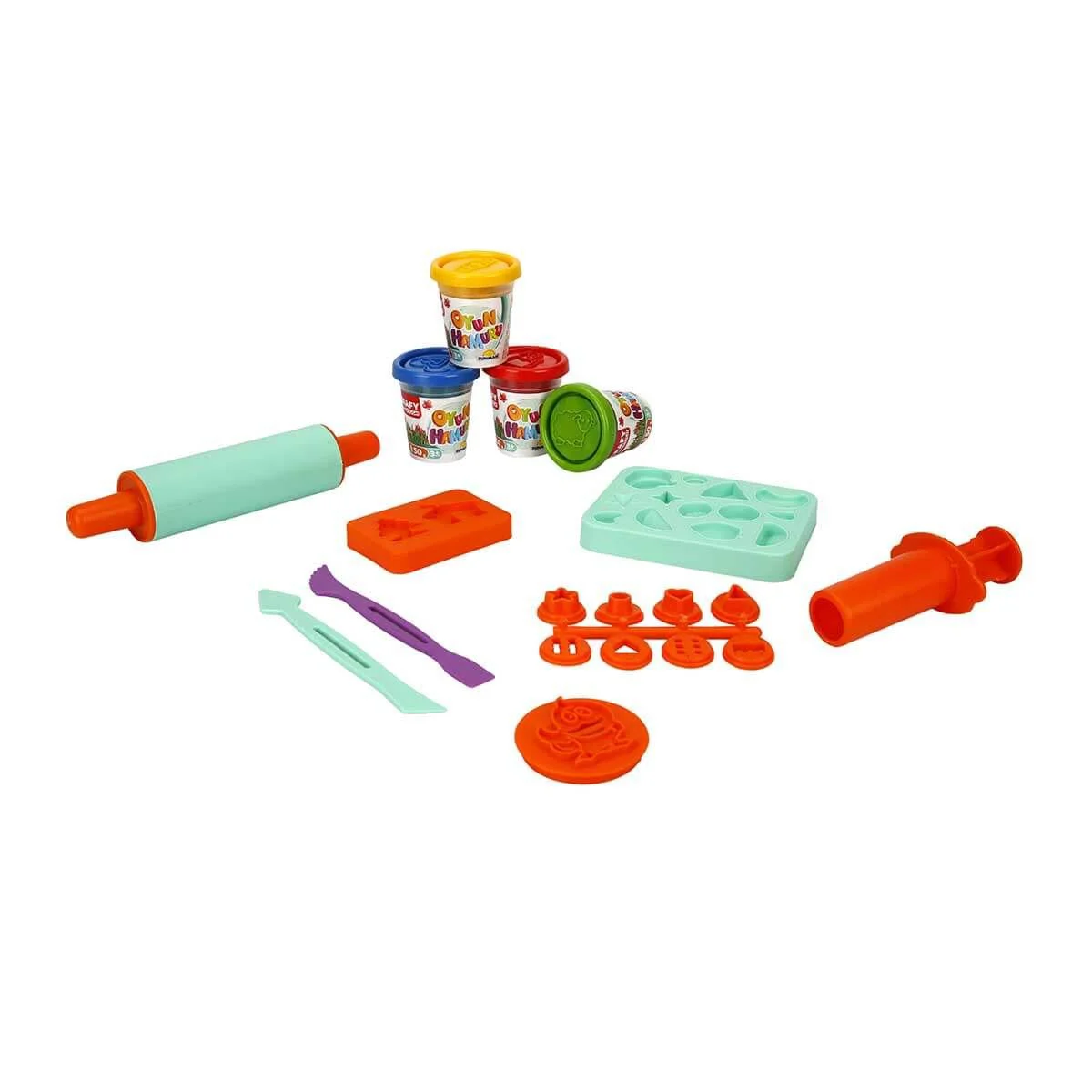 Set pasta de modelat Crafy Dough Valiza cu unelte, 20 elemente