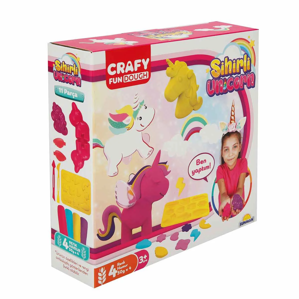 Set pasta de modelat Crafy Dough Magical Unicorn, 11 elemente