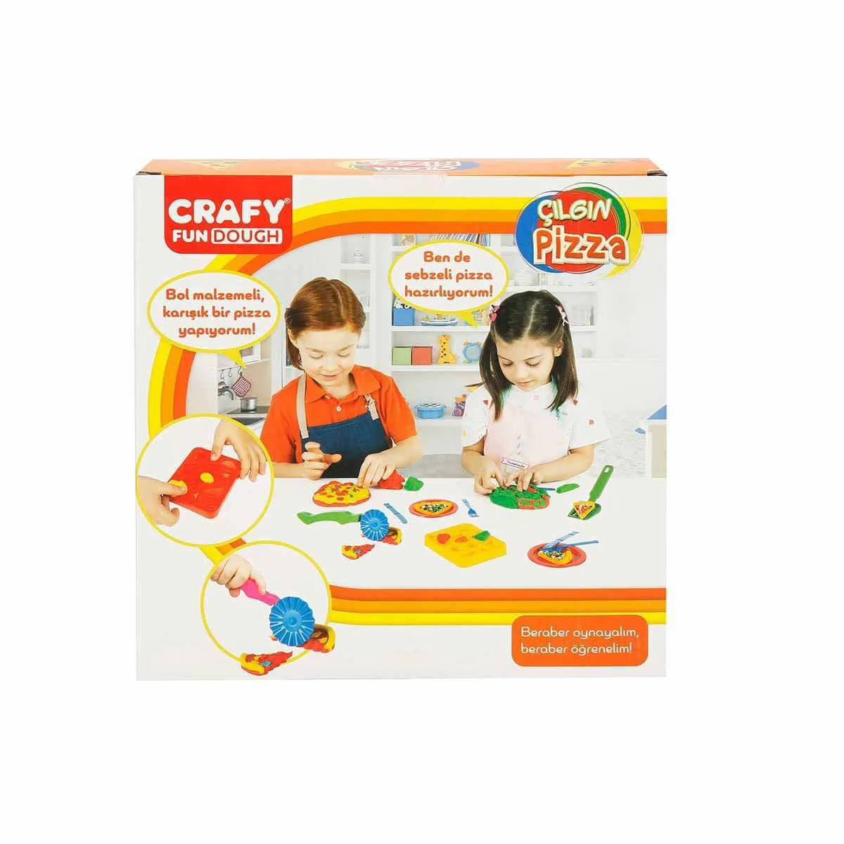 Set pasta de modelat Crafy Dough Crazy Pizza, 10 elemente