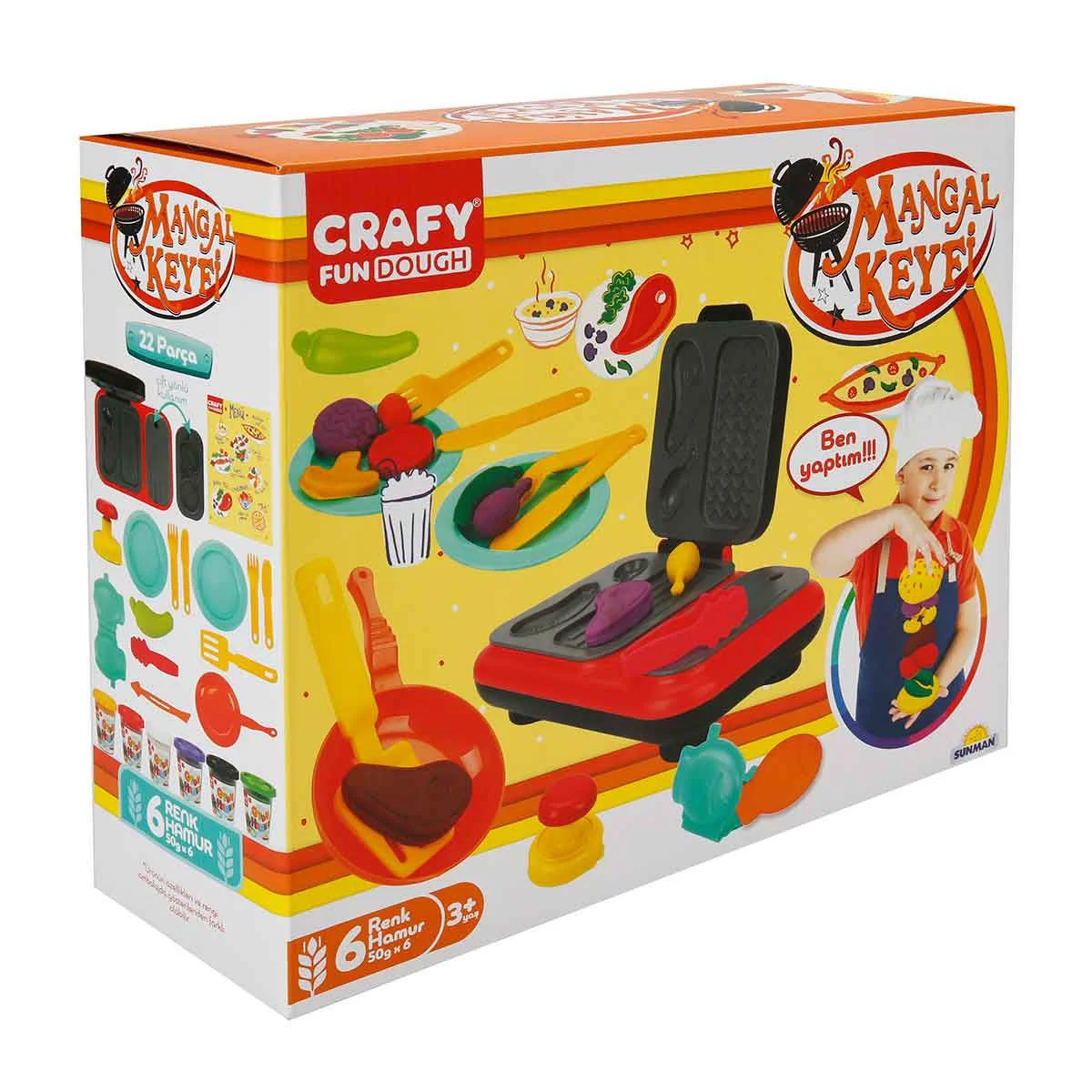 Set pasta de modelat Crafy Dough BBQ, 22 elemente