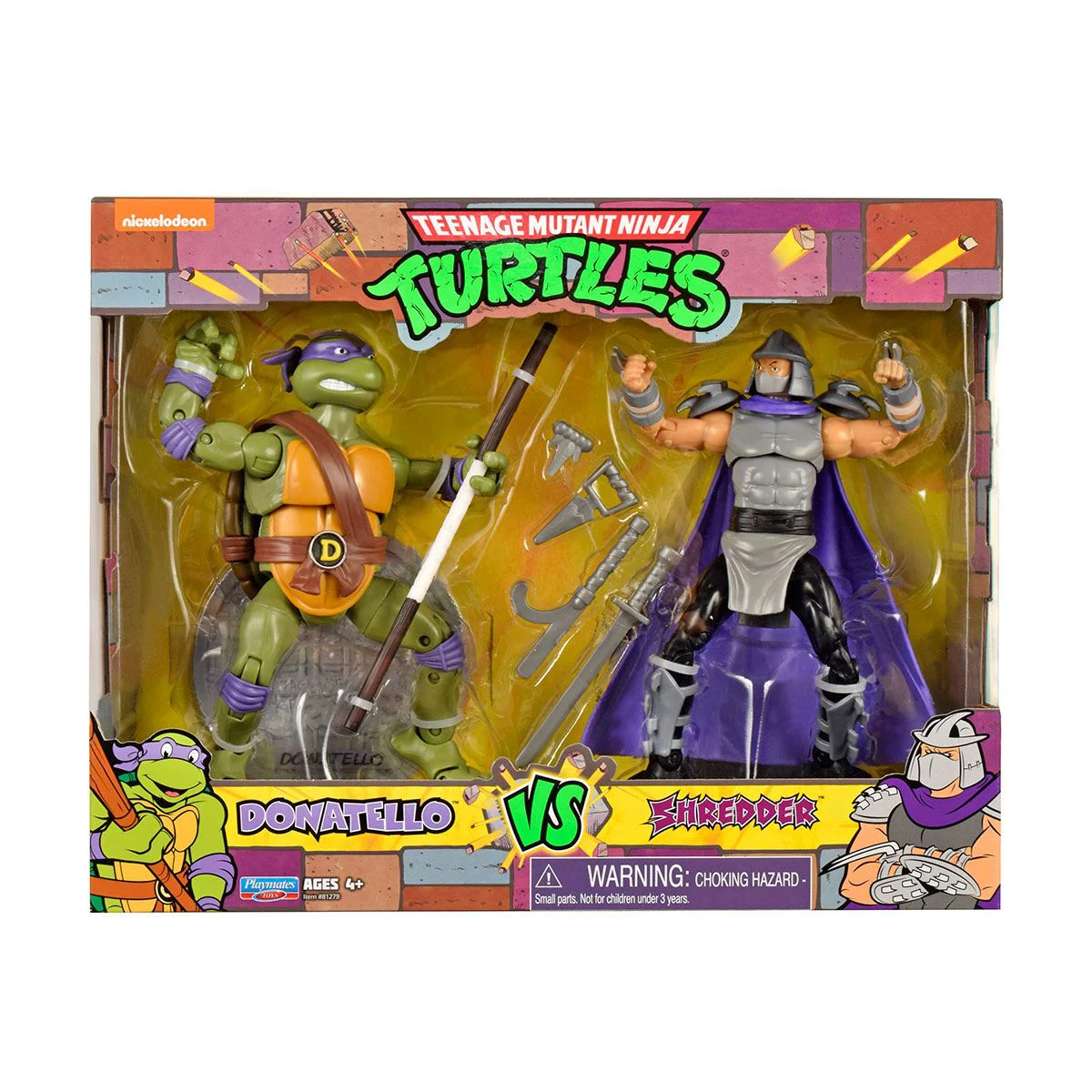 Set Figurine TMNT Testoasele Ninja Donatello vs Shredder,15 cm