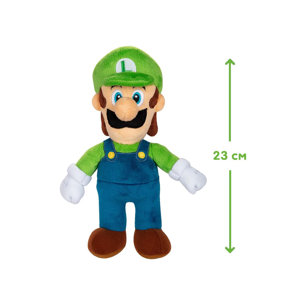 Jucarie de plus Super Mario Luigi, 23 cm