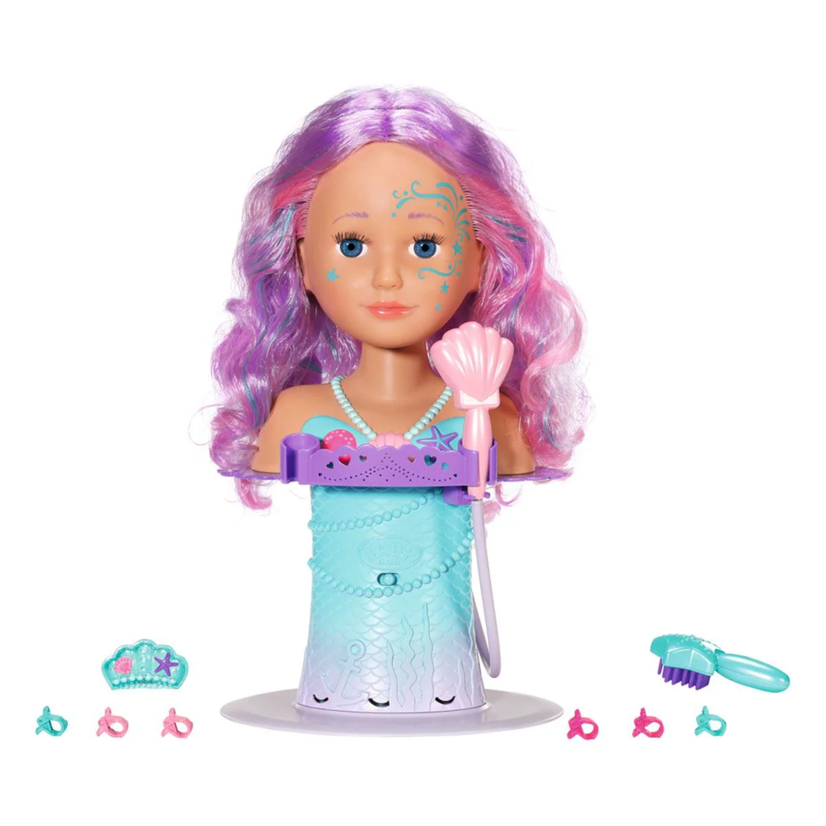 Set cap de papusa manechin Baby Born Sirena cu sistem de dus