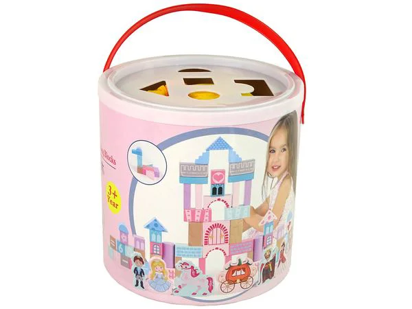 Набор из деревянных блоков и пазлов Lean Toys Королевский замок, 67 эл.