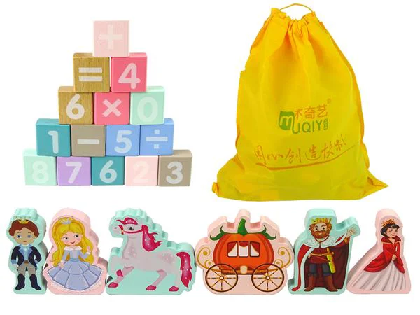 Набор из деревянных блоков и пазлов Lean Toys Королевский замок, 67 эл.