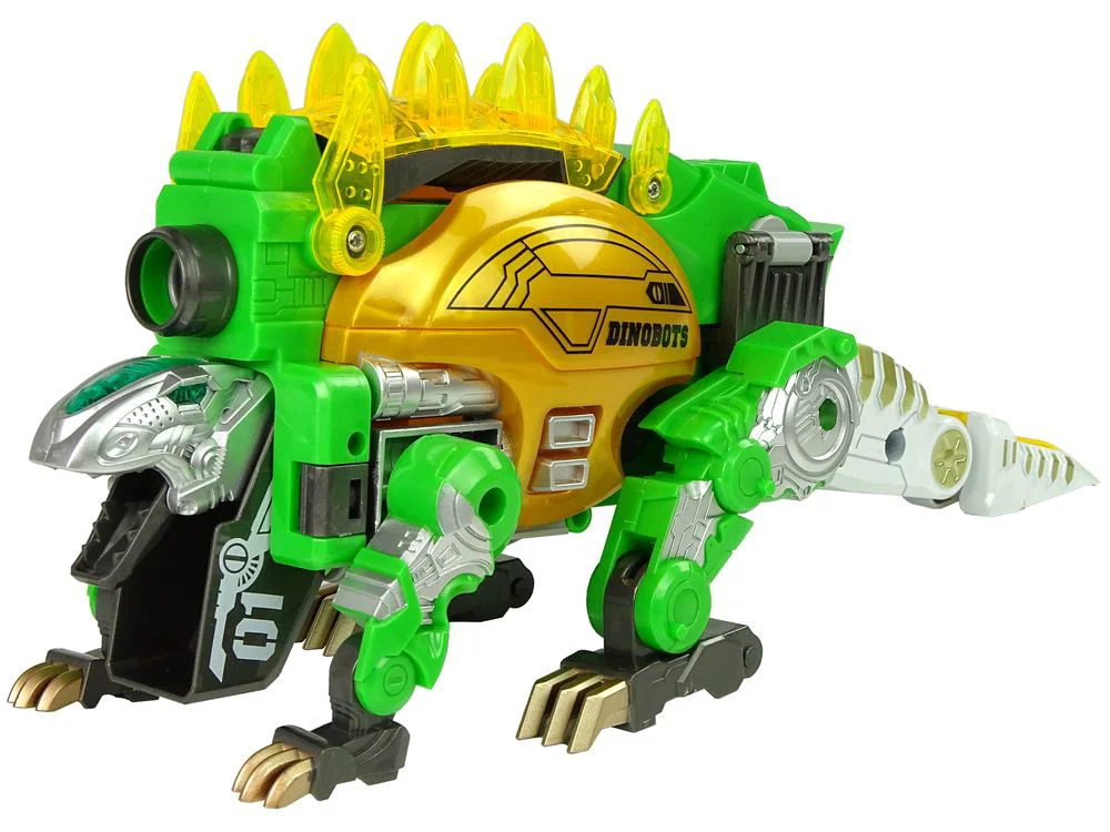 Бластер-трансформер Dinobots 2 в 1 Стегозавр, зеленый