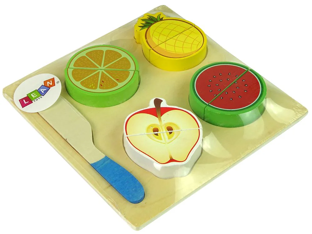 Деревянный игровой набор Lean Toys для нарезки фруктов, 4 шт.