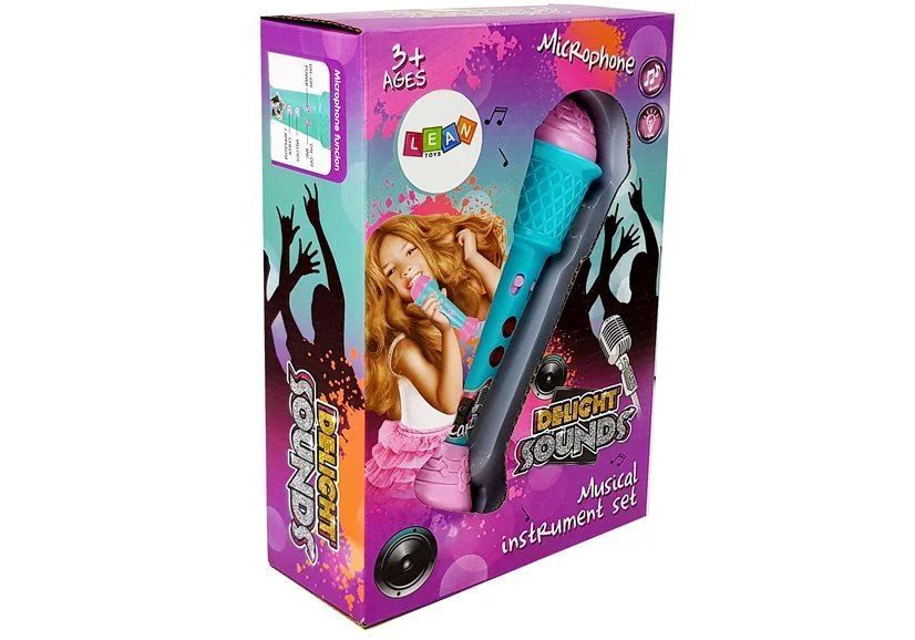 Jucarie muzicala Lean Toys Microfon cu sunete si lumini foto
