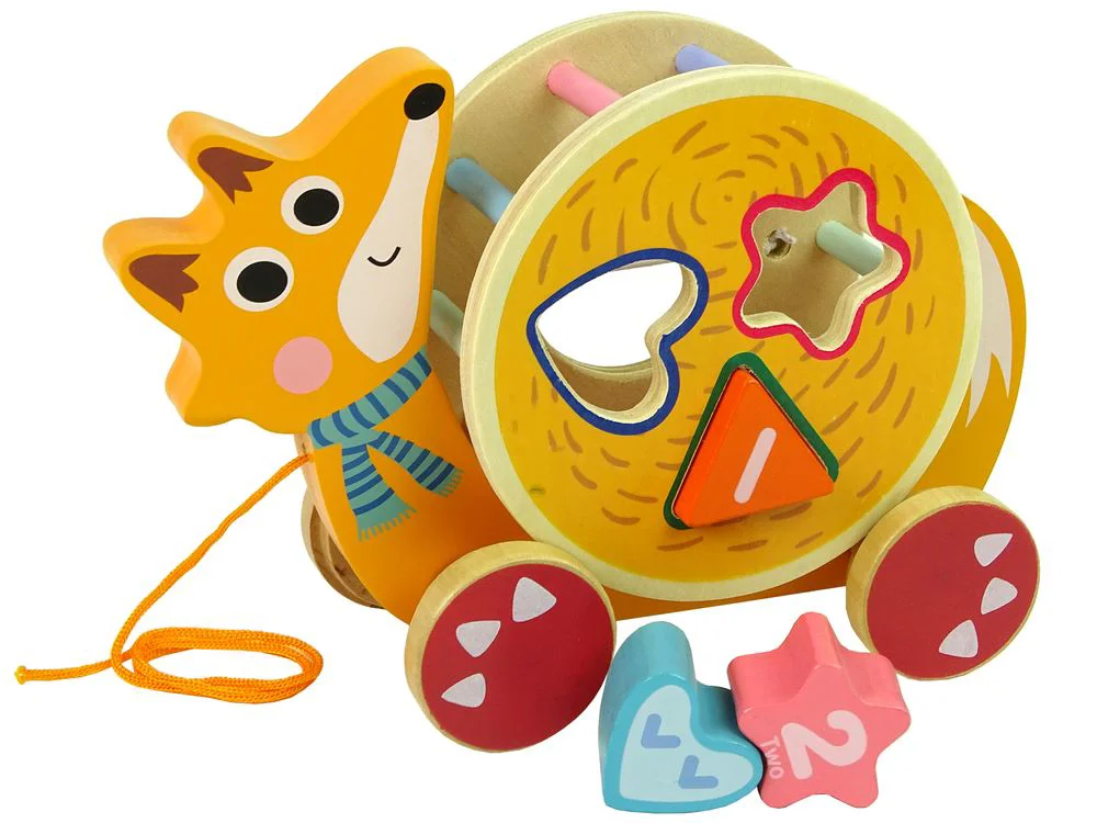 Деревянный сортировщик Lean Toys Лиса с веревкой