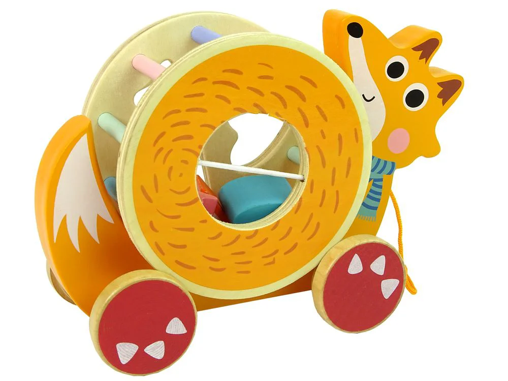 Деревянный сортировщик Lean Toys Лиса с веревкой