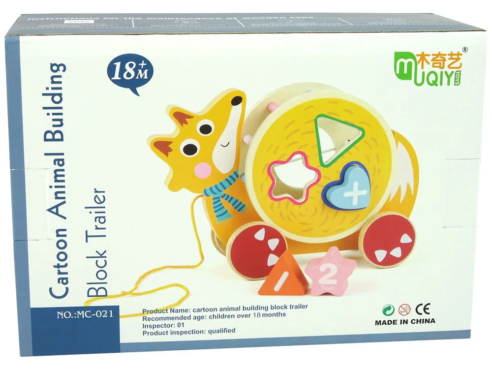 Деревянный сортировщик Lean Toys Лиса с веревкой