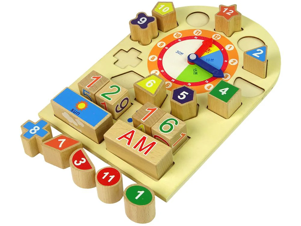 Деревянная развивающая игрушка Lean Toys Сортер часов