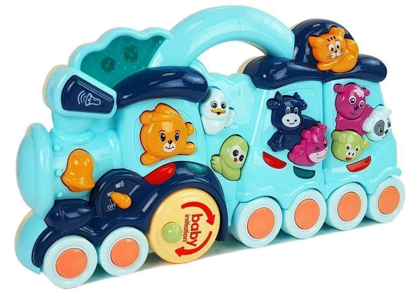 Jucarie interactiva Lean Toys Locomotiva (cu sunete si lumini) foto